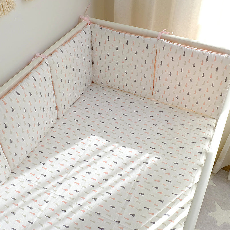 Cartoon Embroidered Cotton Crib Bumper
