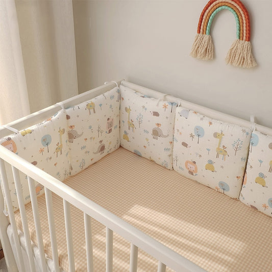Cartoon Embroidered Cotton Crib Bumper