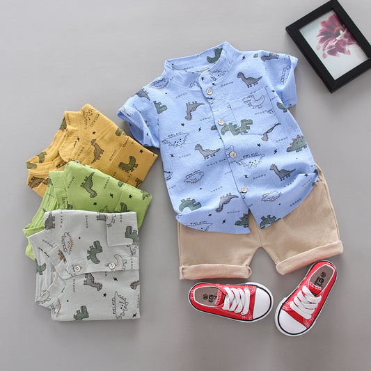 Premium Cotton Baby Short Sleeve Cartoon Set