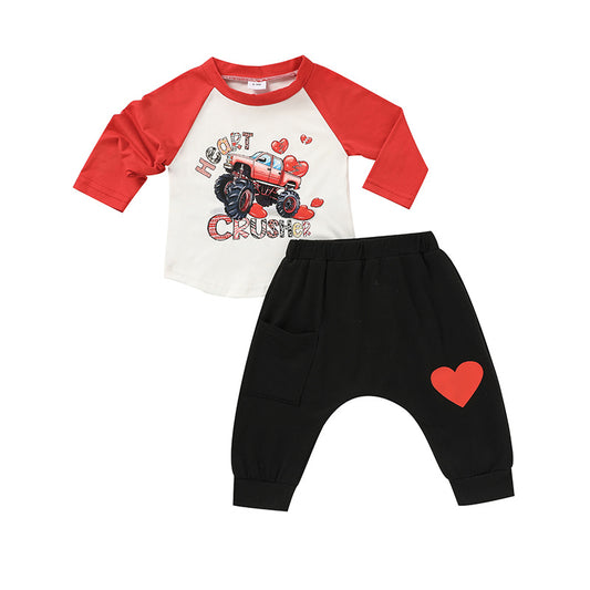 2 Piece Baby Boy 'Heart Crusher' set