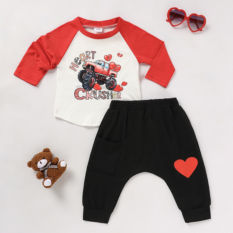 2 Piece Baby Boy 'Heart Crusher' set