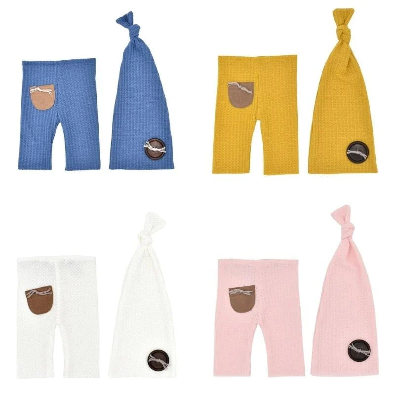 Soft Knitted Newborn Prop Set Cozy Organic Cotton Collection
