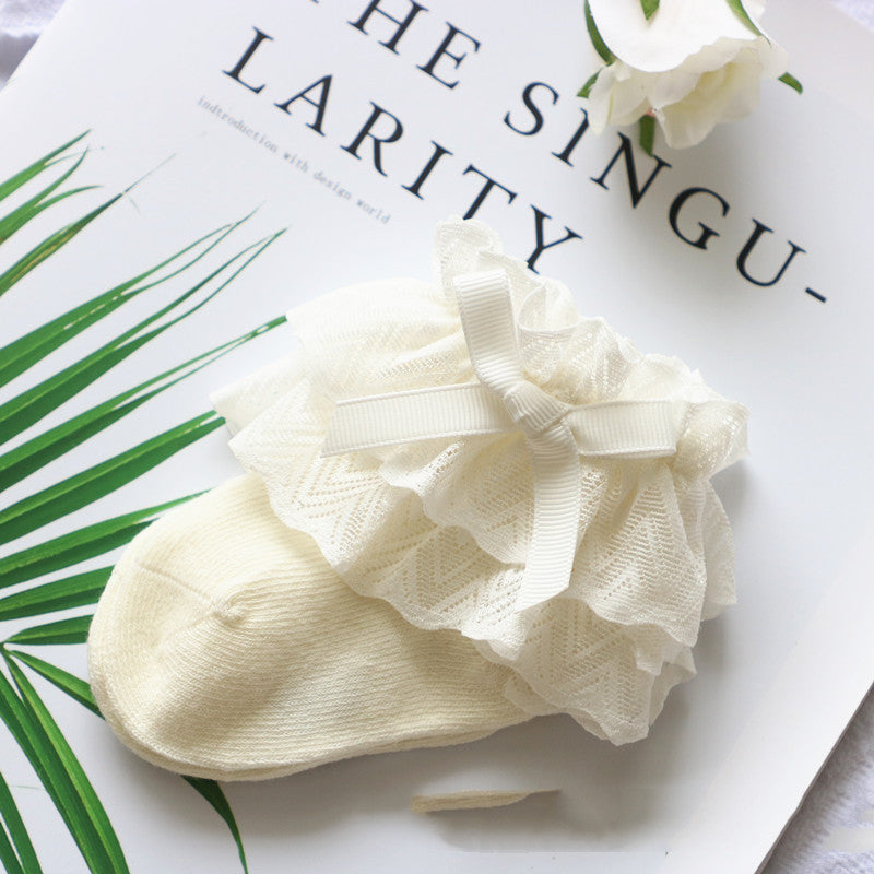 Chaussettes en dentelle de coton pour bébé