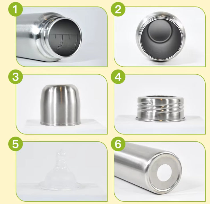 Biberon léger en acier inoxydable de qualité alimentaire