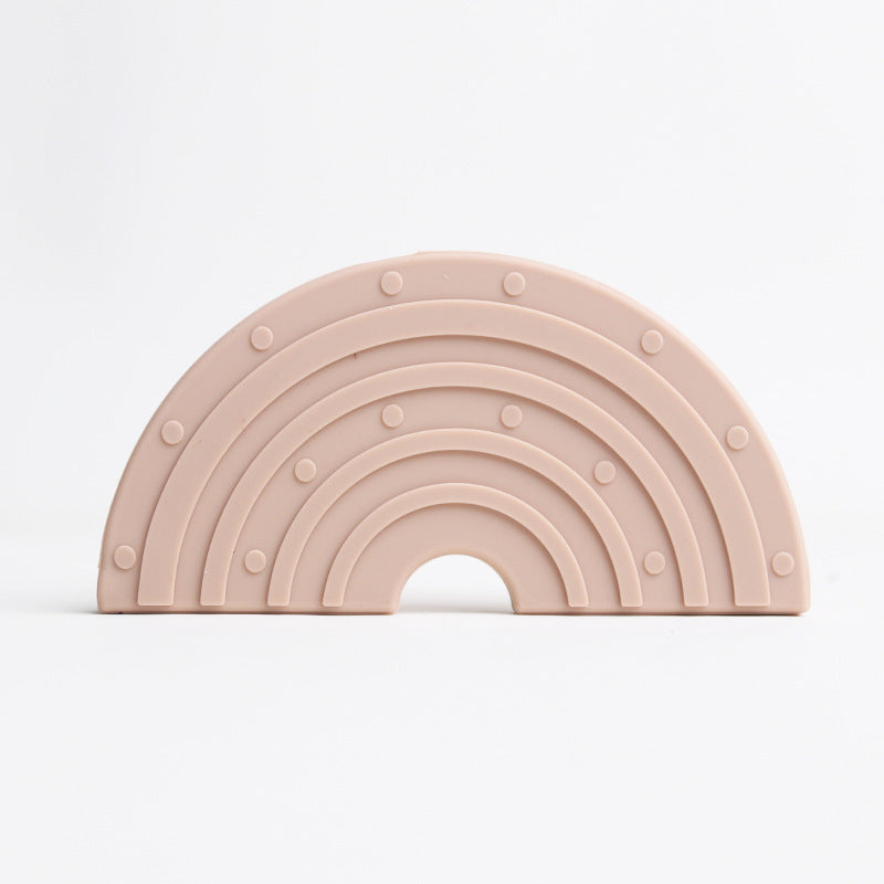 Anneau de dentition arc-en-ciel en silicone pour bébé