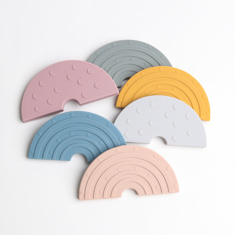 Anneau de dentition arc-en-ciel en silicone pour bébé