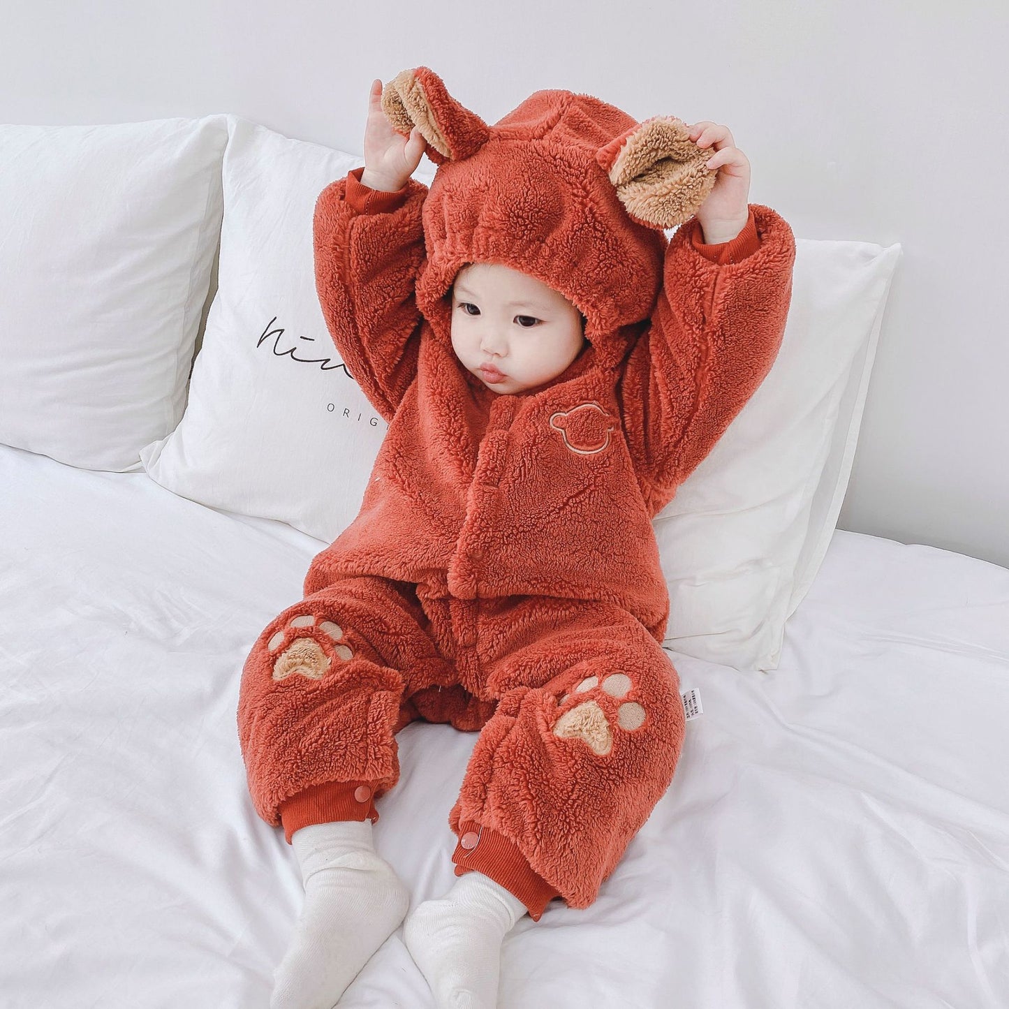 Bear Fluffy Baby Onesie Romper