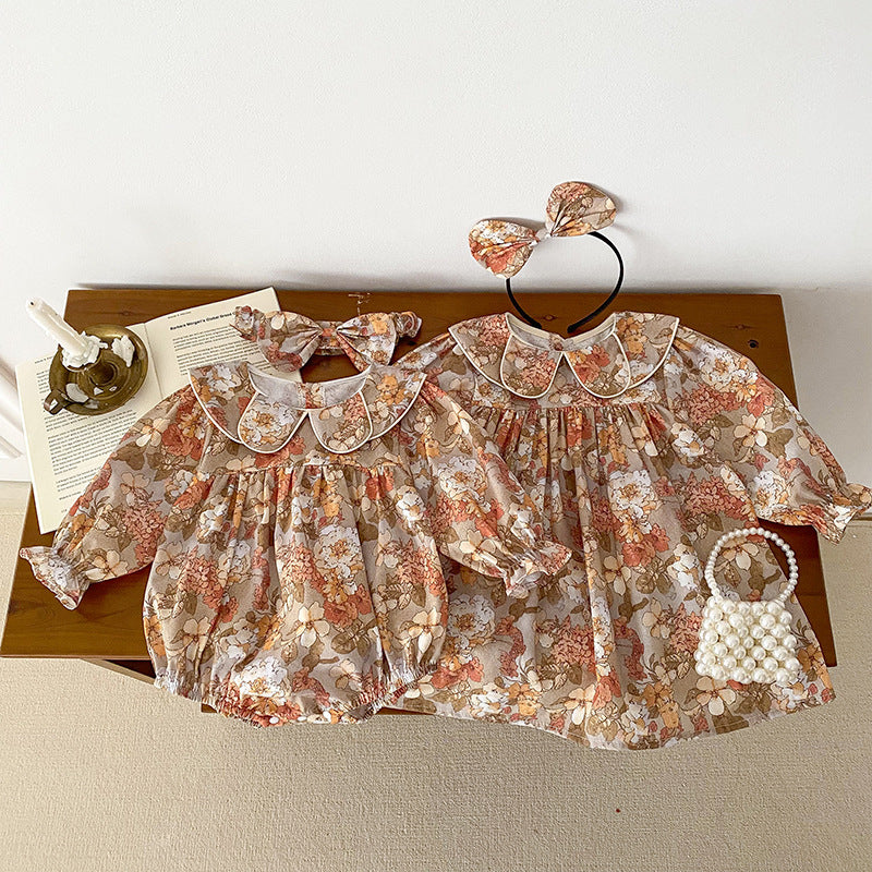 Baby Girl Doll Collar Lace Romper