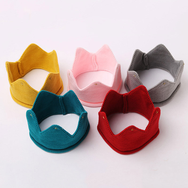 Bandeau bébé couronne tricotée