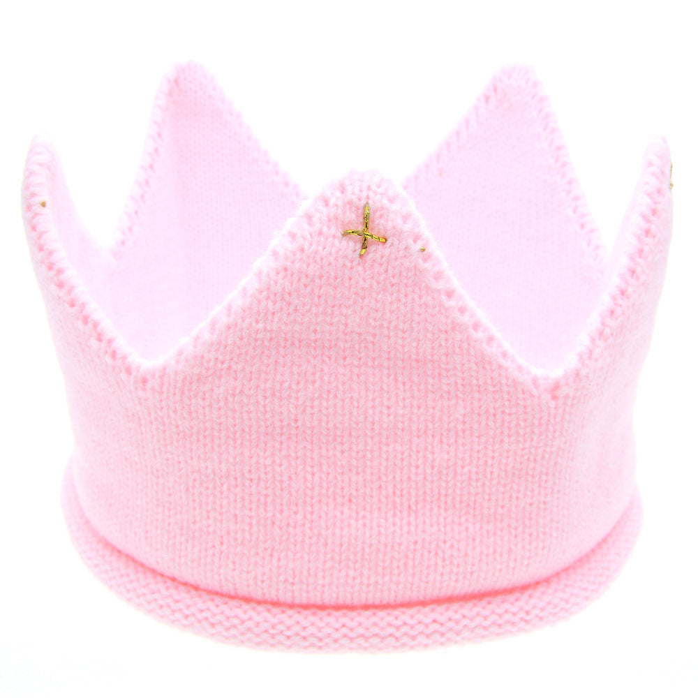 Bandeau bébé couronne tricotée