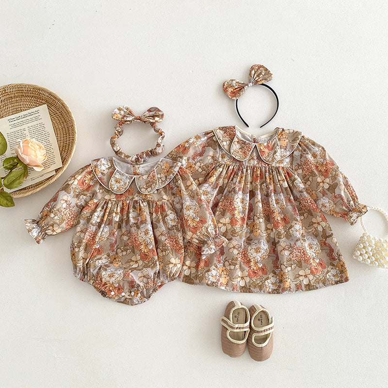 Baby Girl Doll Collar Lace Romper