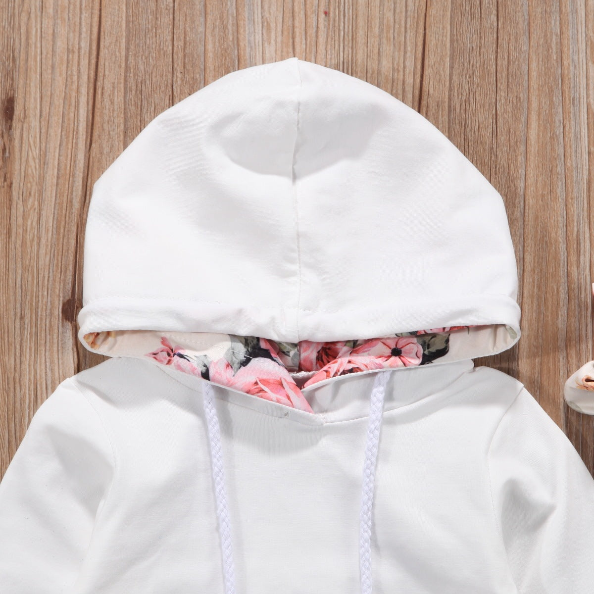 Baby Printed Hoodie Set & Hair Band