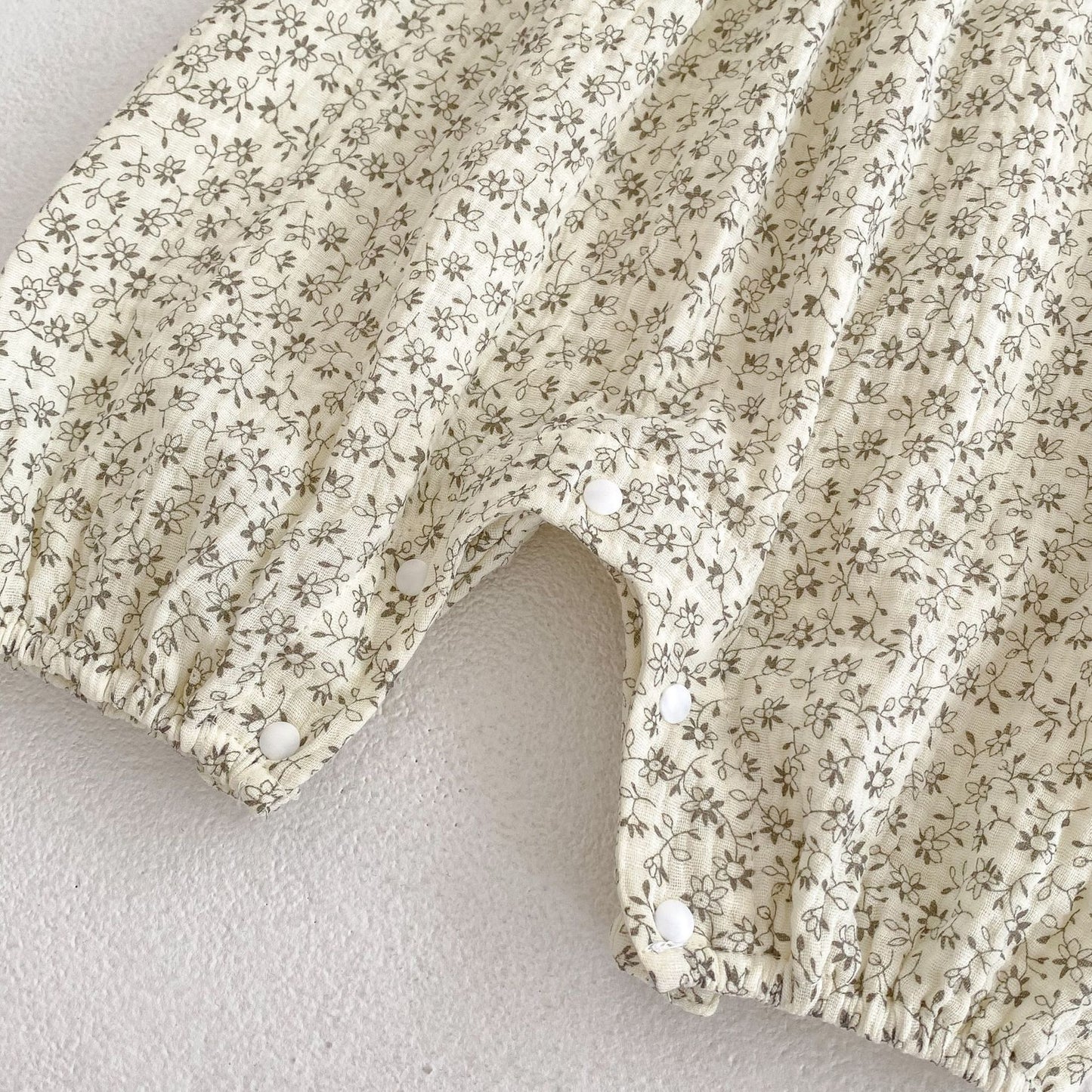 Baby Girl Lace Trim Floral Square Neck Bodysuit