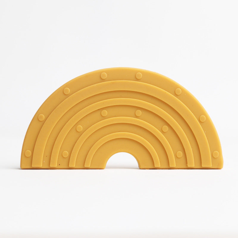 Anneau de dentition arc-en-ciel en silicone pour bébé