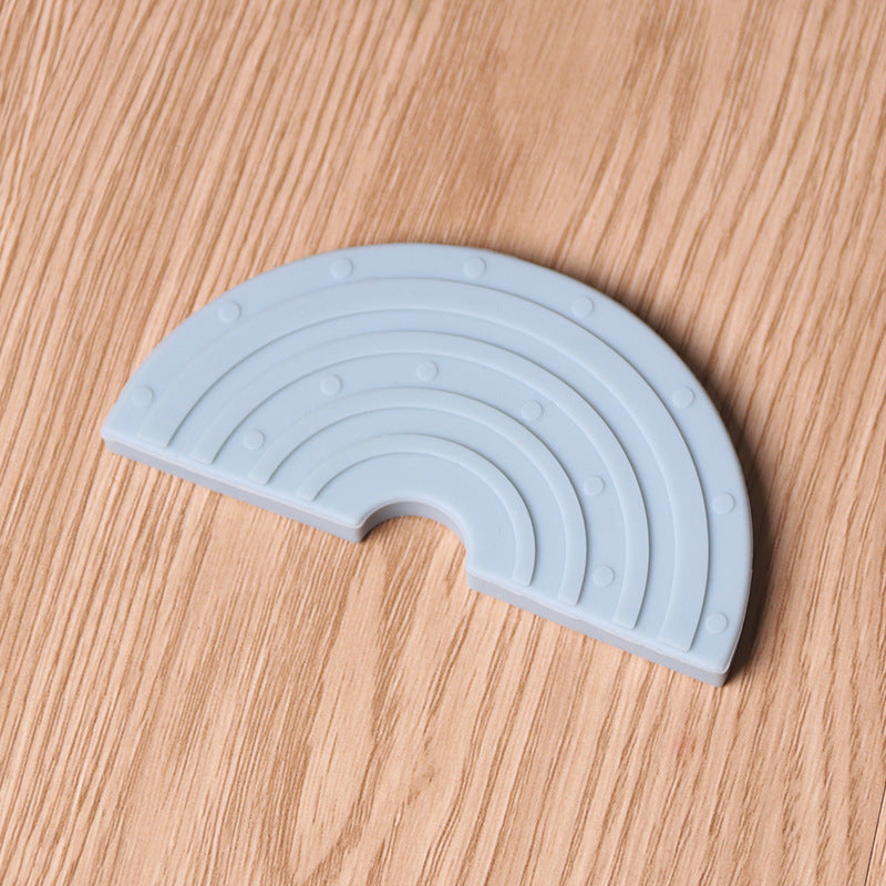 Anneau de dentition arc-en-ciel en silicone pour bébé