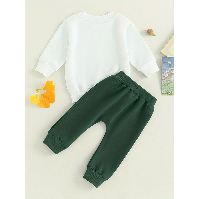 Boy Toddler Green Sweatshirt Set