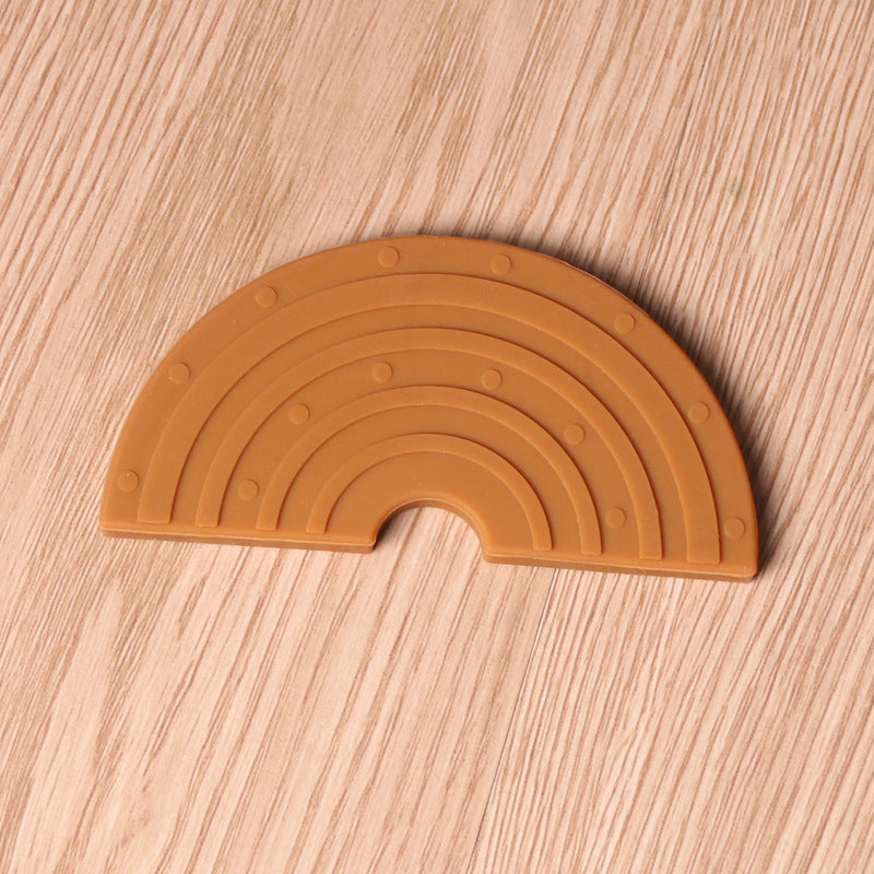 Anneau de dentition arc-en-ciel en silicone pour bébé