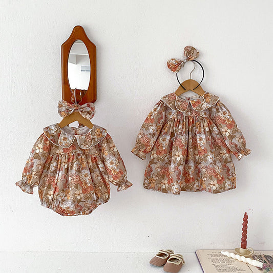 Baby Girl Doll Collar Lace Romper