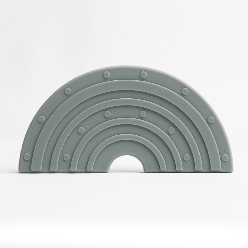 Anneau de dentition arc-en-ciel en silicone pour bébé