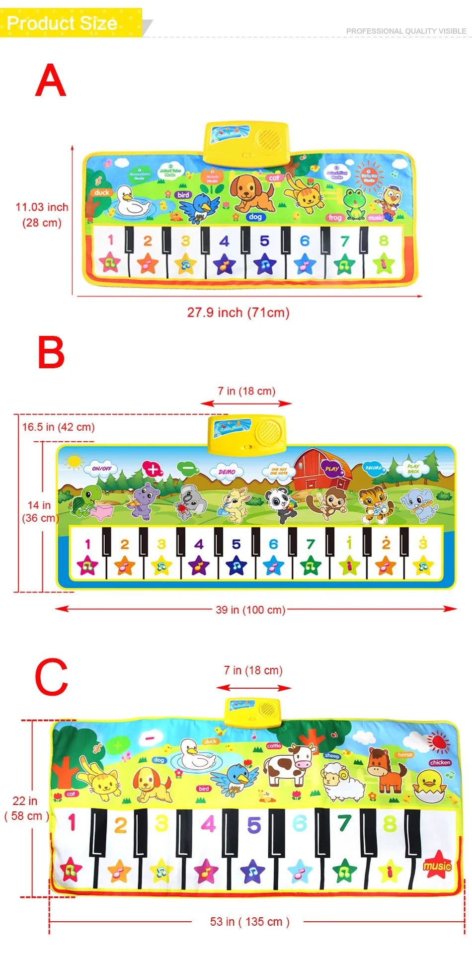 Baby Mat Musical Educational Piano