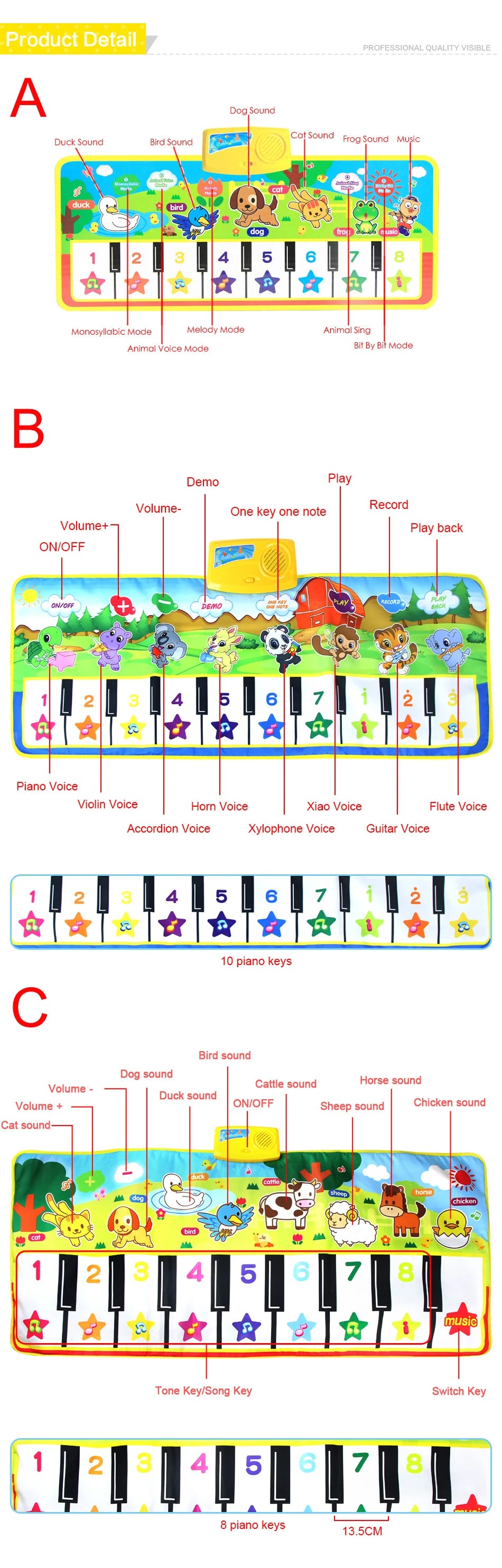Baby Mat Musical Educational Piano