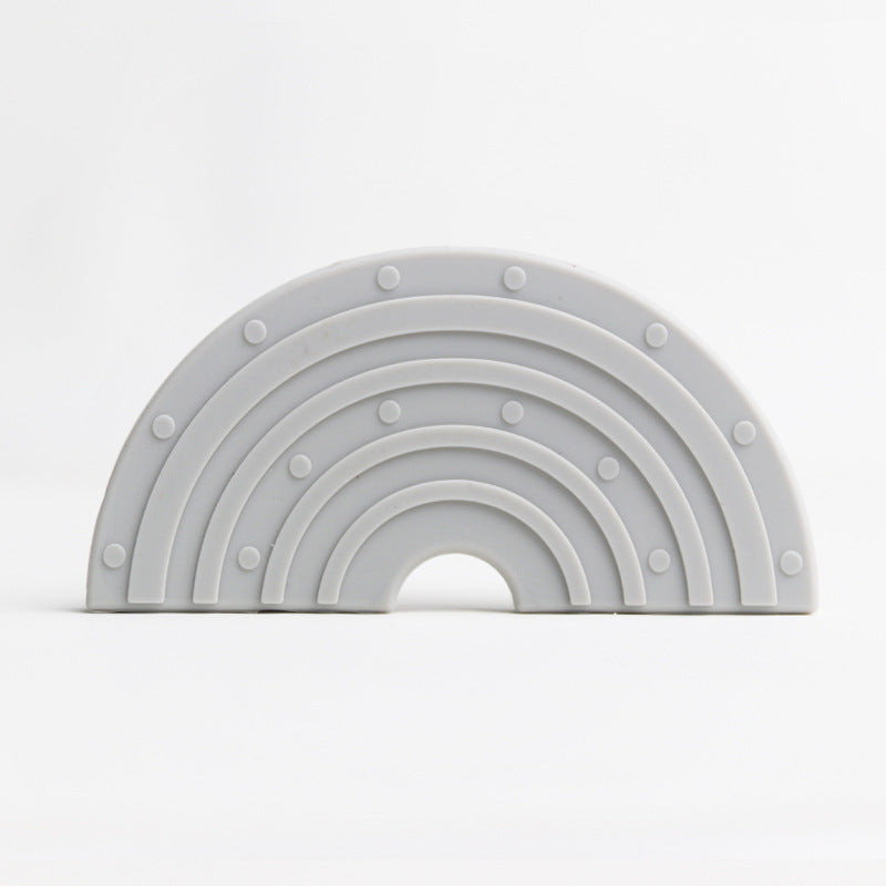 Anneau de dentition arc-en-ciel en silicone pour bébé