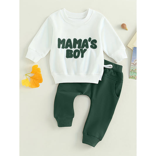Boy Toddler Green Sweatshirt Set
