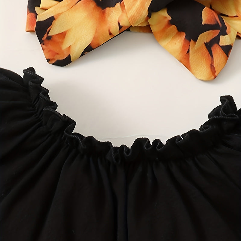 3pcs Baby Floral  Shorts & Headband Clothes