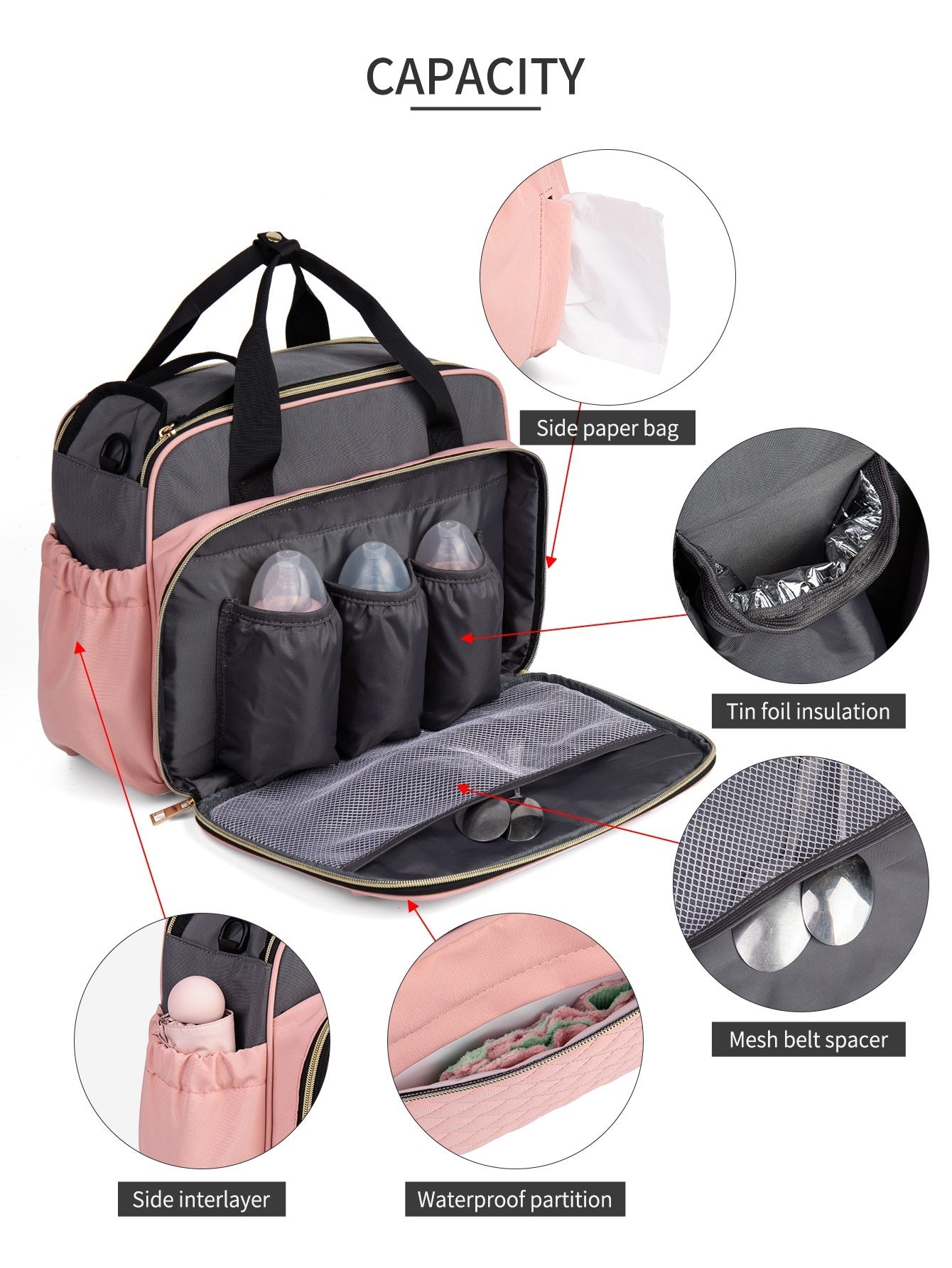 Multifunctional Crossbody Diaper Bag