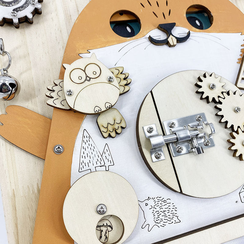 Educational Montessori Wooden Unlock Table