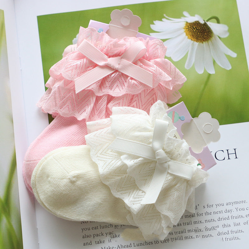Chaussettes en dentelle de coton pour bébé