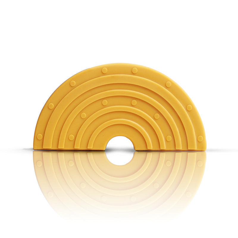 Anneau de dentition arc-en-ciel en silicone pour bébé
