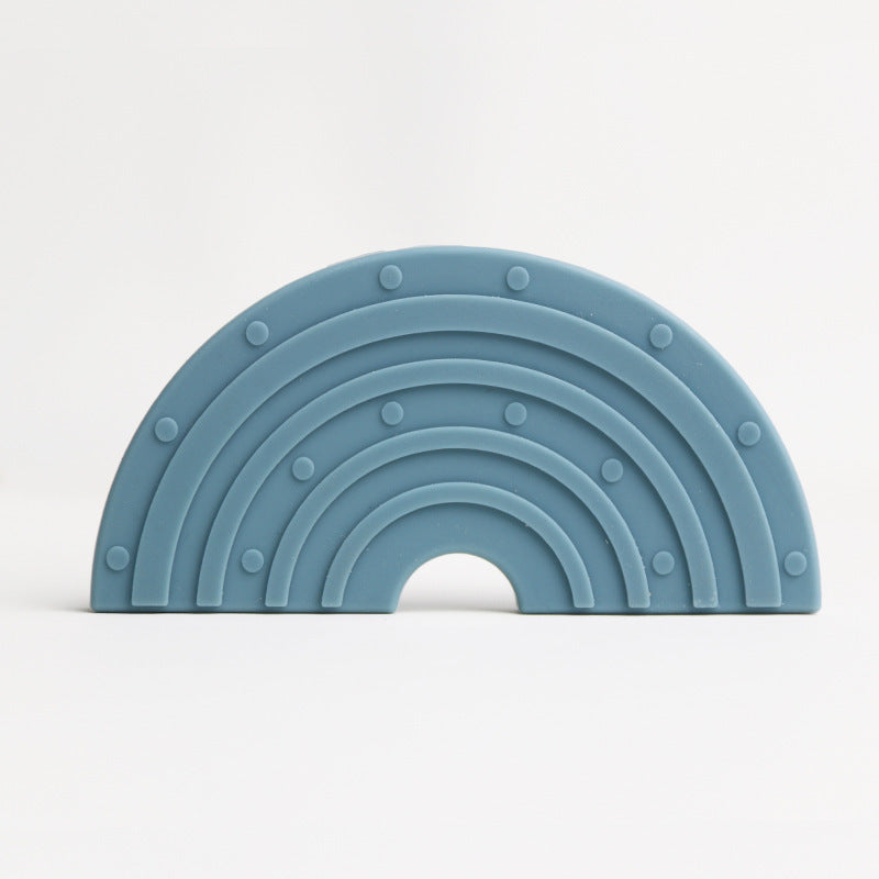 Anneau de dentition arc-en-ciel en silicone pour bébé
