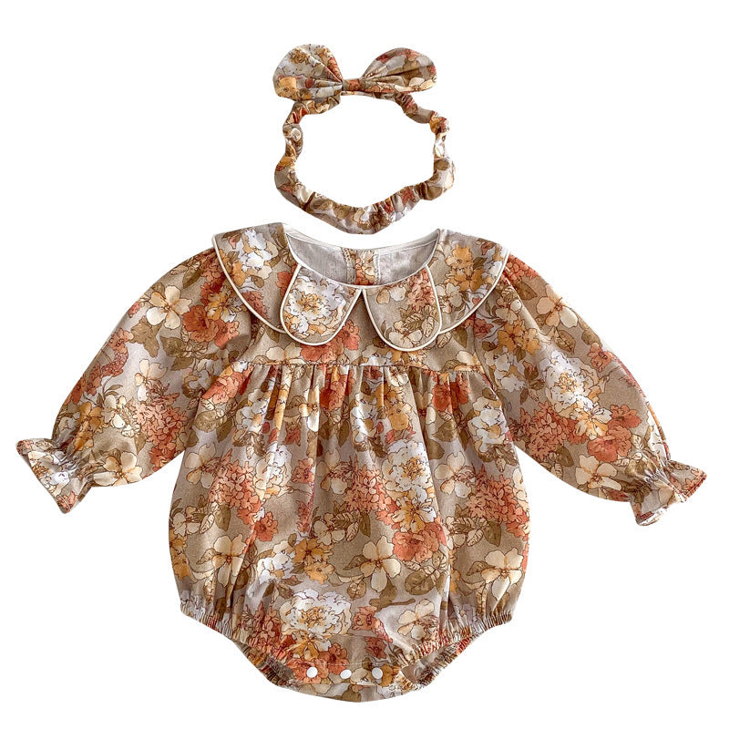 Baby Girl Doll Collar Lace Romper