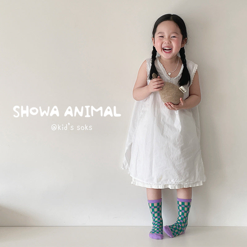 Chaussettes à carreaux assorties